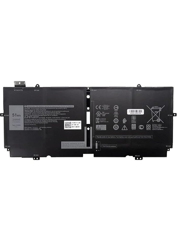 7.6V 6375mAh X1W0D 52TWH XX3T7 0XX3T7 00FDRT X1WOD Battery Compatible for Dell XPS 13 7390 2-in-1 Series - Image 1